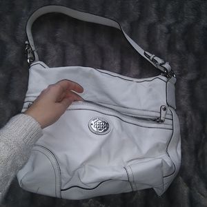 White Dana Bruchman Purse with Zebra Stripes